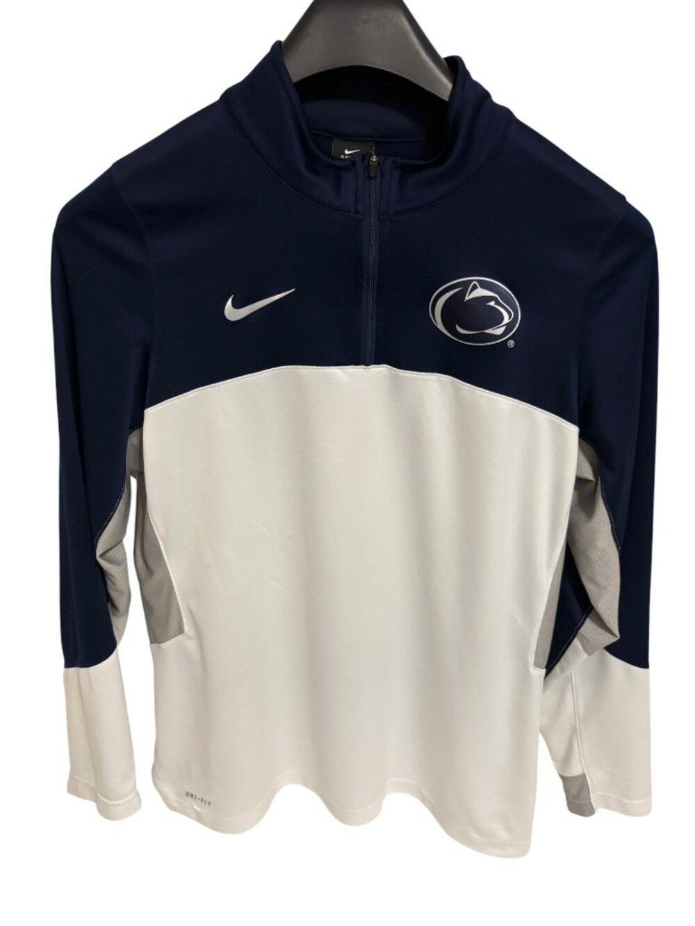 Nike Dri Fit Penn State 1/4 Zip Pullover Size Large Long Sleeve Lightweight Blue